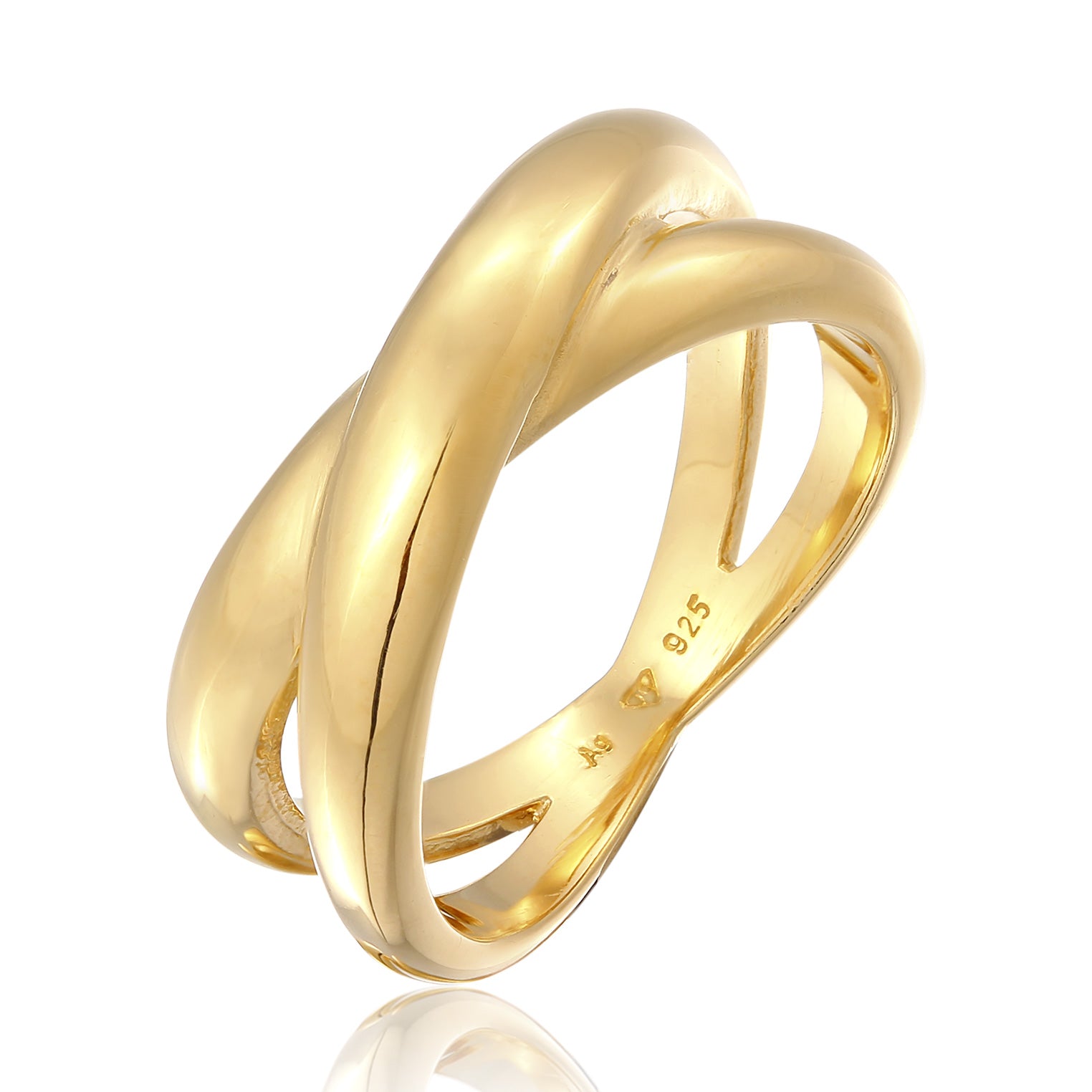 Gold - Elli | Wickelring Kreuz | 925er Sterling Silber