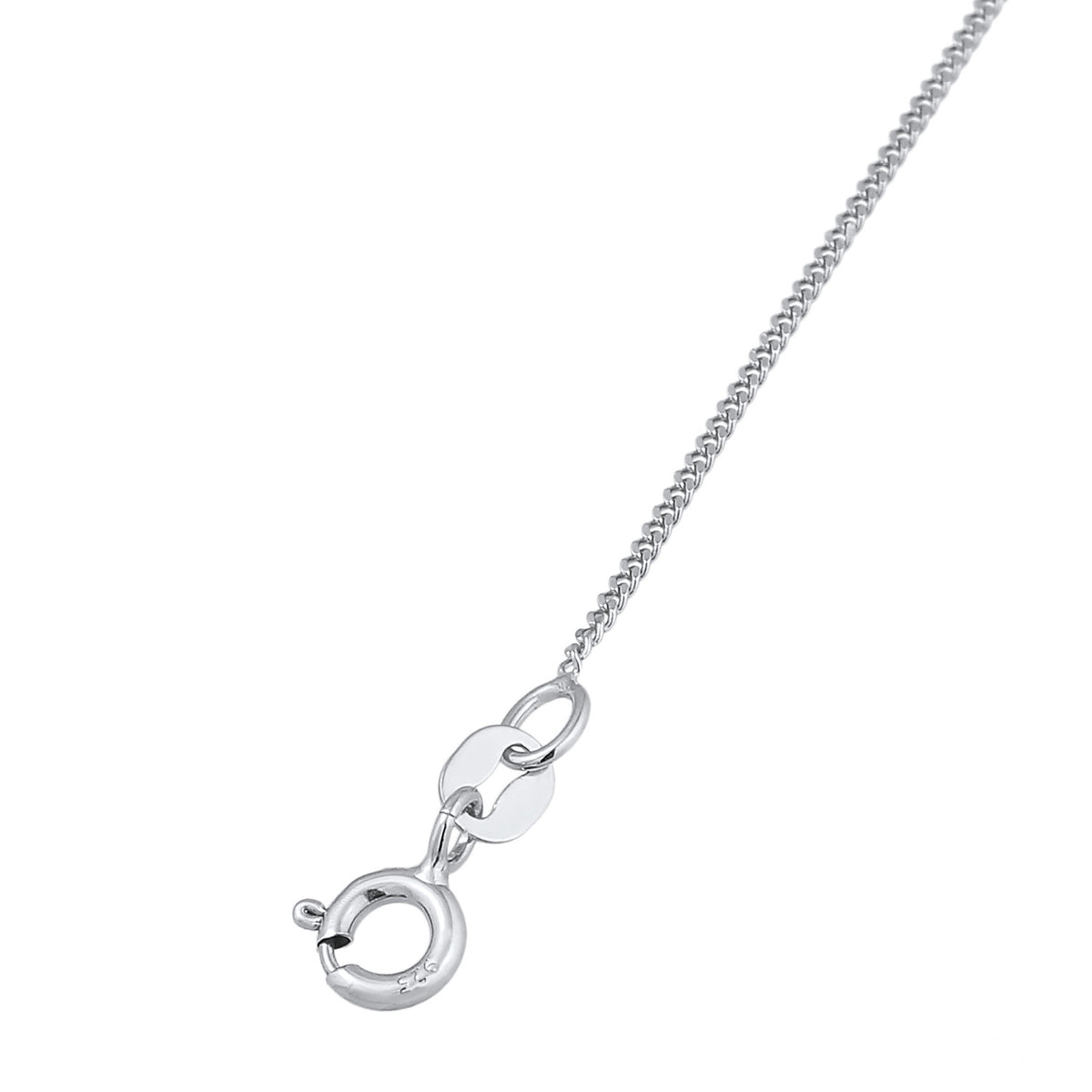 Silber - Elli | Fußkettchen Solitär Anhänger | Mondstein (Weiß) | 925er Sterling Silber