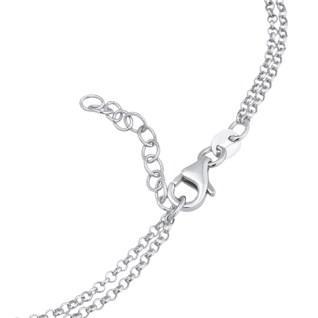 Silber - Elli | Fußkettchen Herz Unendlichkeit | 925er Sterling Silber