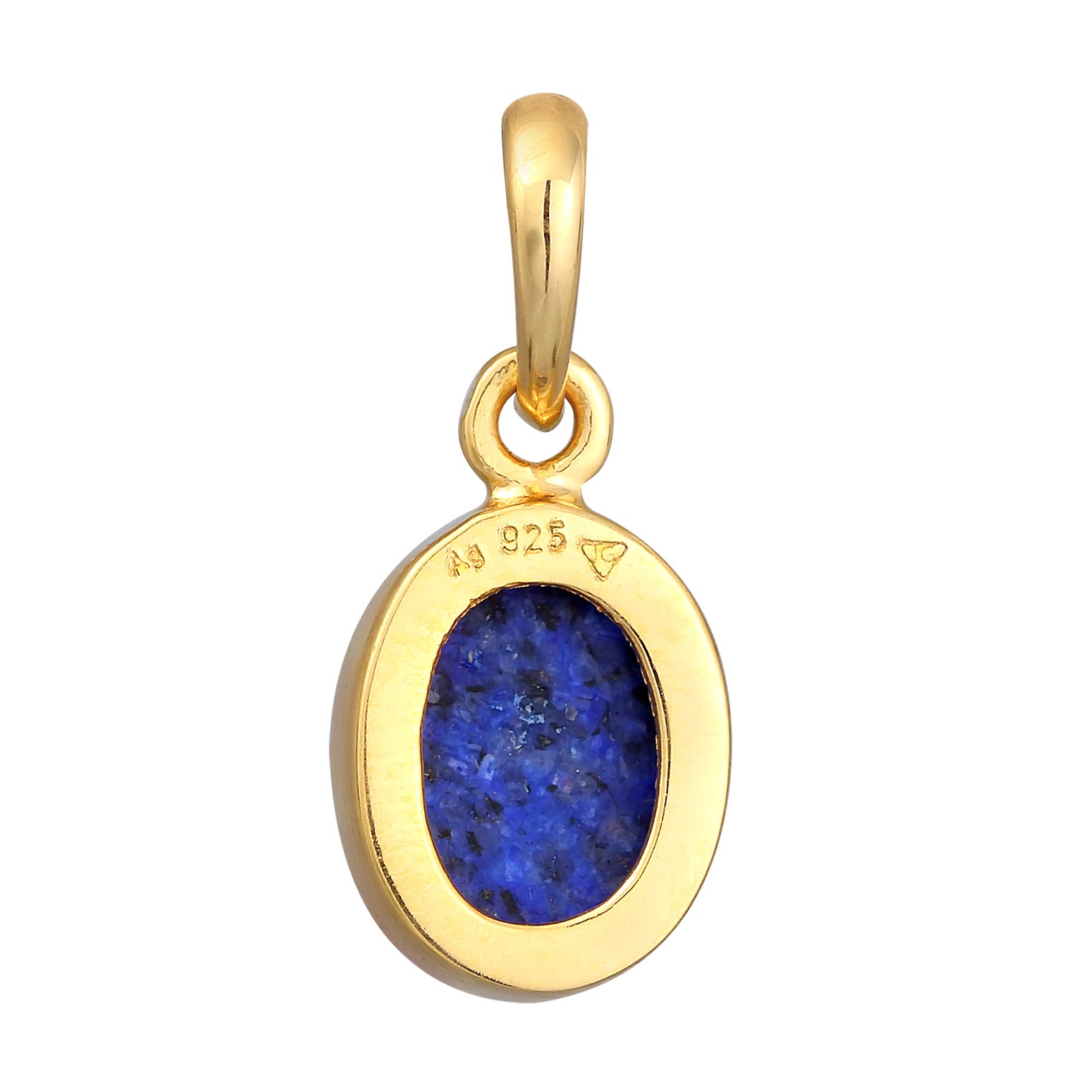 Gold - Elli | Anhänger Oval | Lapiz Lazuli (Blau) | 925er Sterling Silber