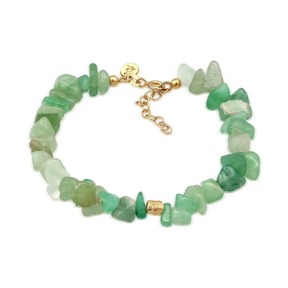 Gold - Elli PREMIUM | Armband Naturstein | Aventurin (Grün) | 925er Sterling Silber