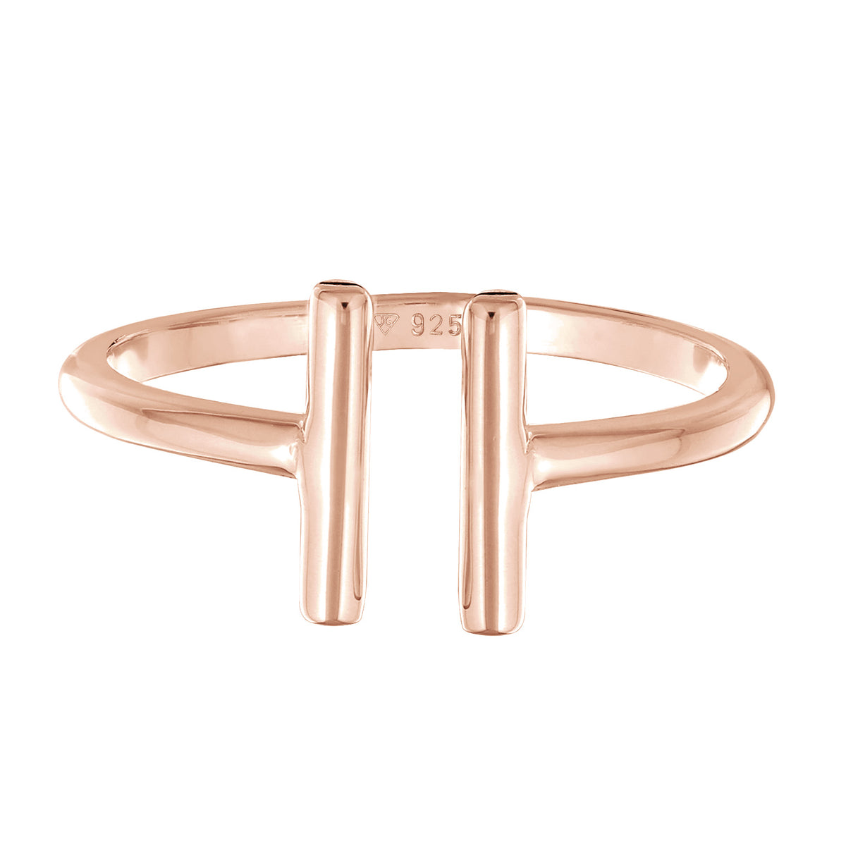 Roségold - Elli | Ring Offen Geo | 925er Sterling Silber Rosévergoldet