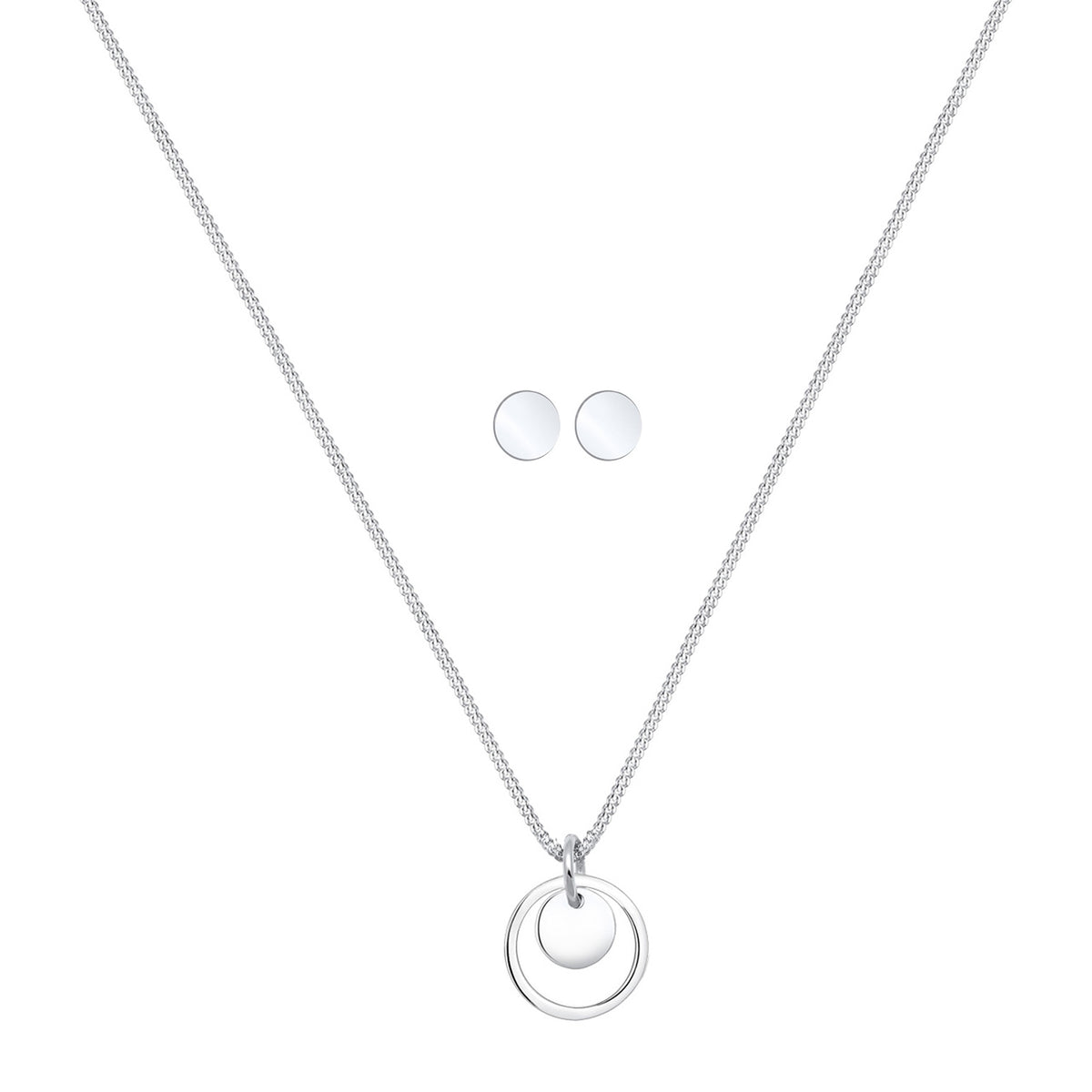 Silber - Elli | Schmuckset Plättchen Kreis | 925er Sterling Silber