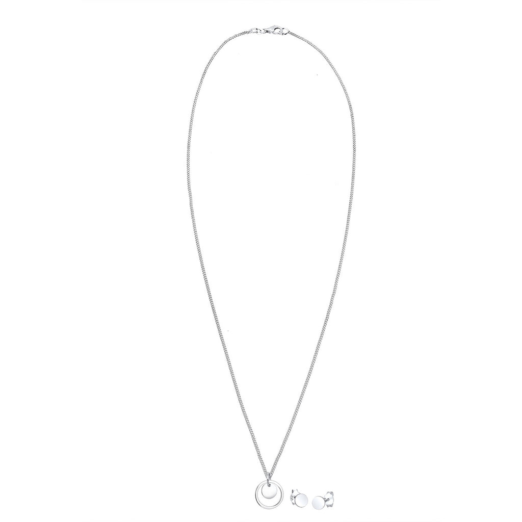 Silber - Elli | Schmuckset Plättchen Kreis | 925er Sterling Silber