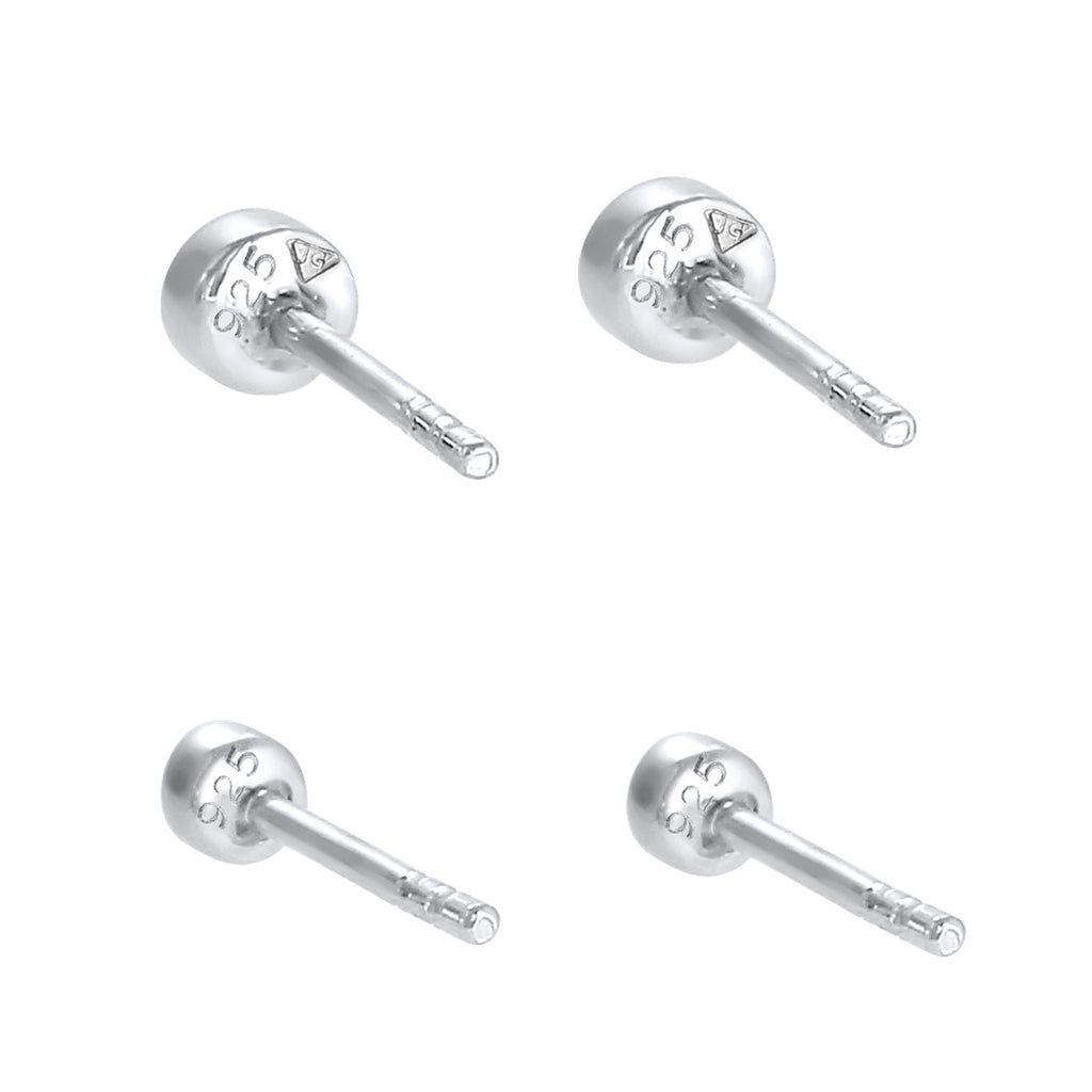 Silber - Elli | Ohrringset Basic | Mit Kristallen von Swarovski® (Rosa) | 925er Sterling Silber