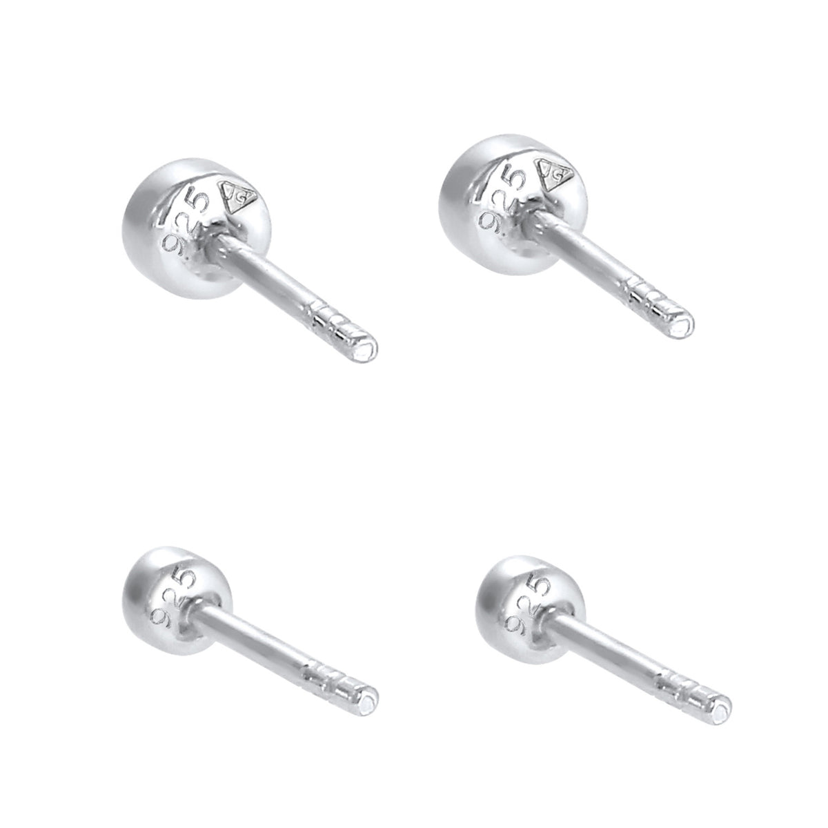 Silber - Elli | Ohrringset Basic | Mit Kristallen von Swarovski® (Rosa) | 925er Sterling Silber