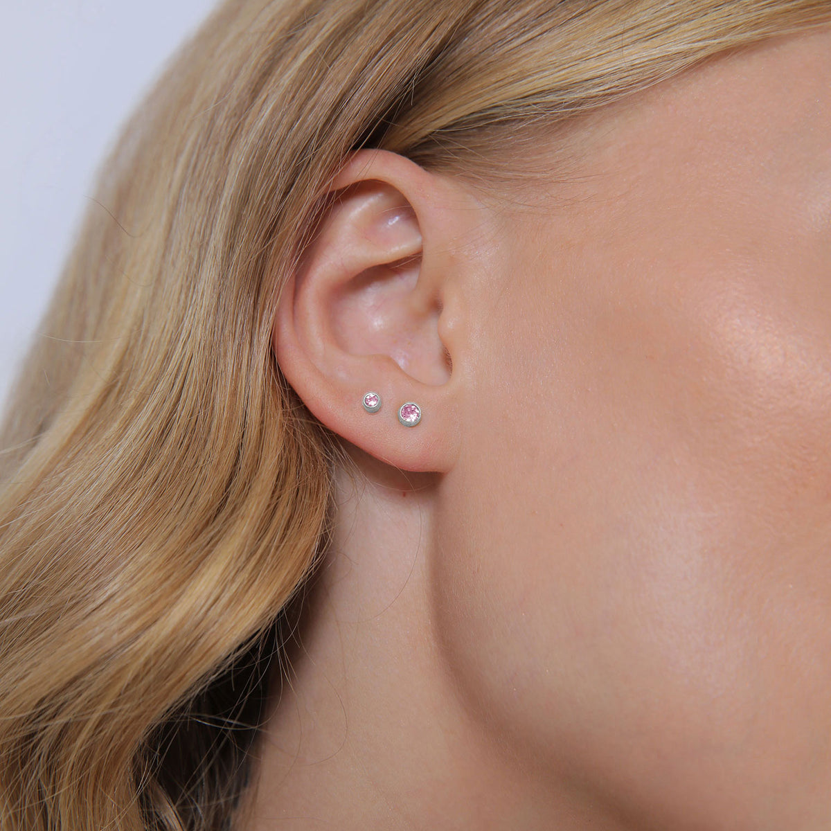 Silber - Elli | Ohrringset Basic | Mit Kristallen von Swarovski® (Rosa) | 925er Sterling Silber