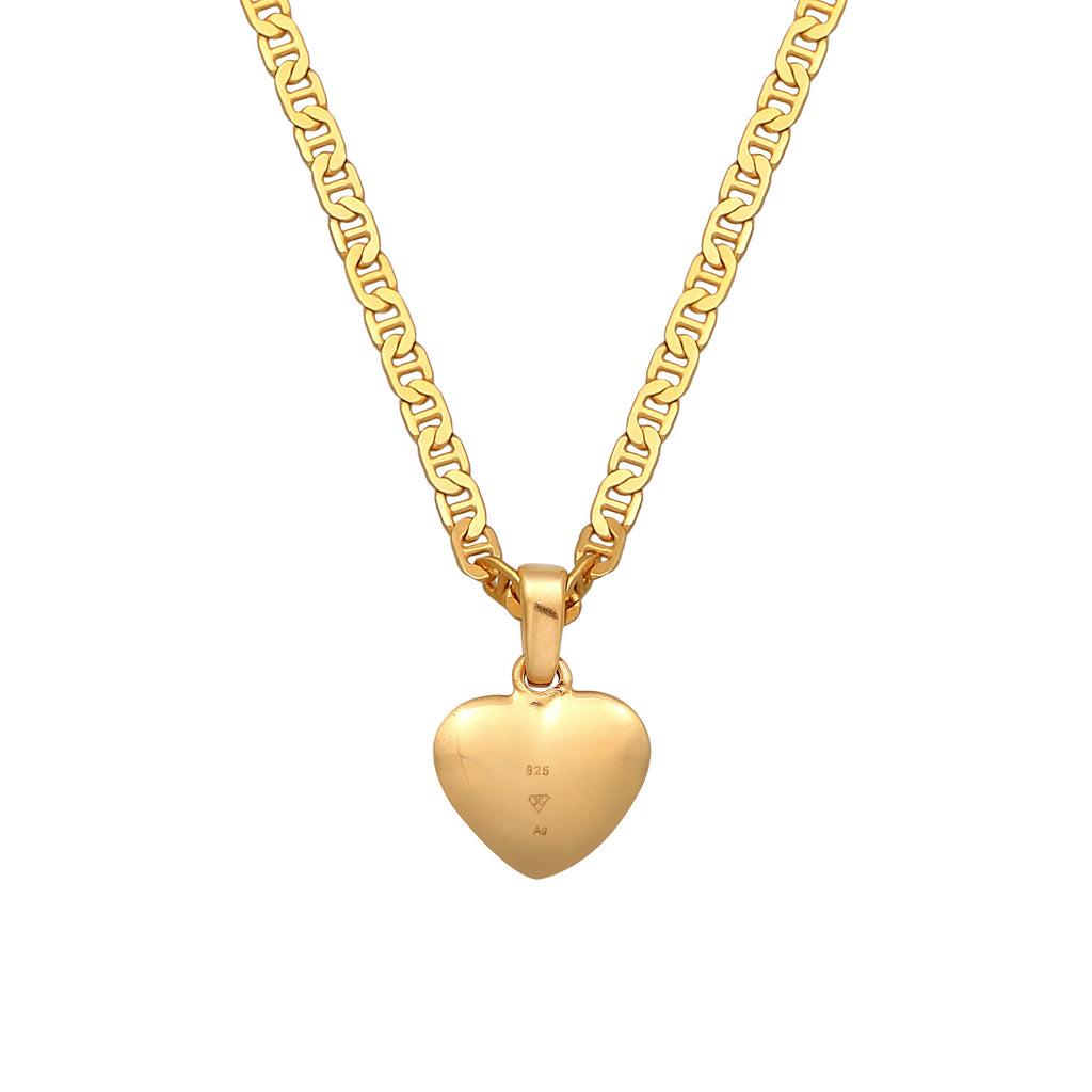 Gold - Elli | Halskette Herz | 925er Sterling Silber Vergoldet