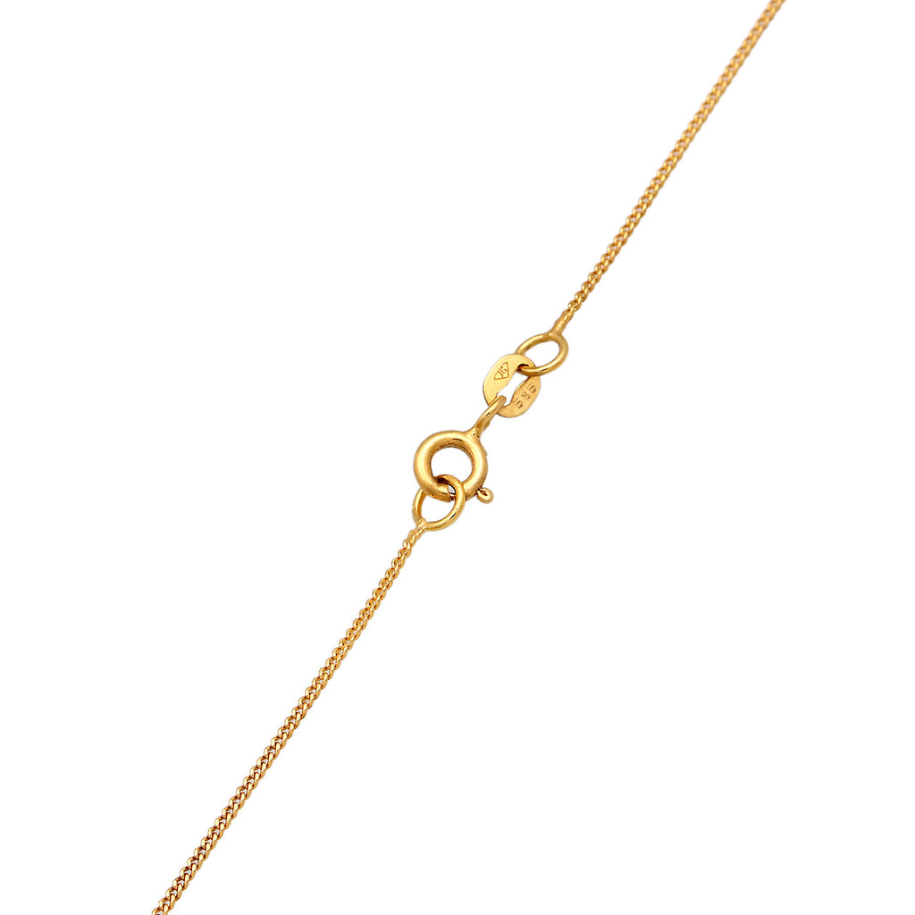 Gold - Elli PREMIUM | Halskette Oval | Topas (Rot) | 585er Gelbgold