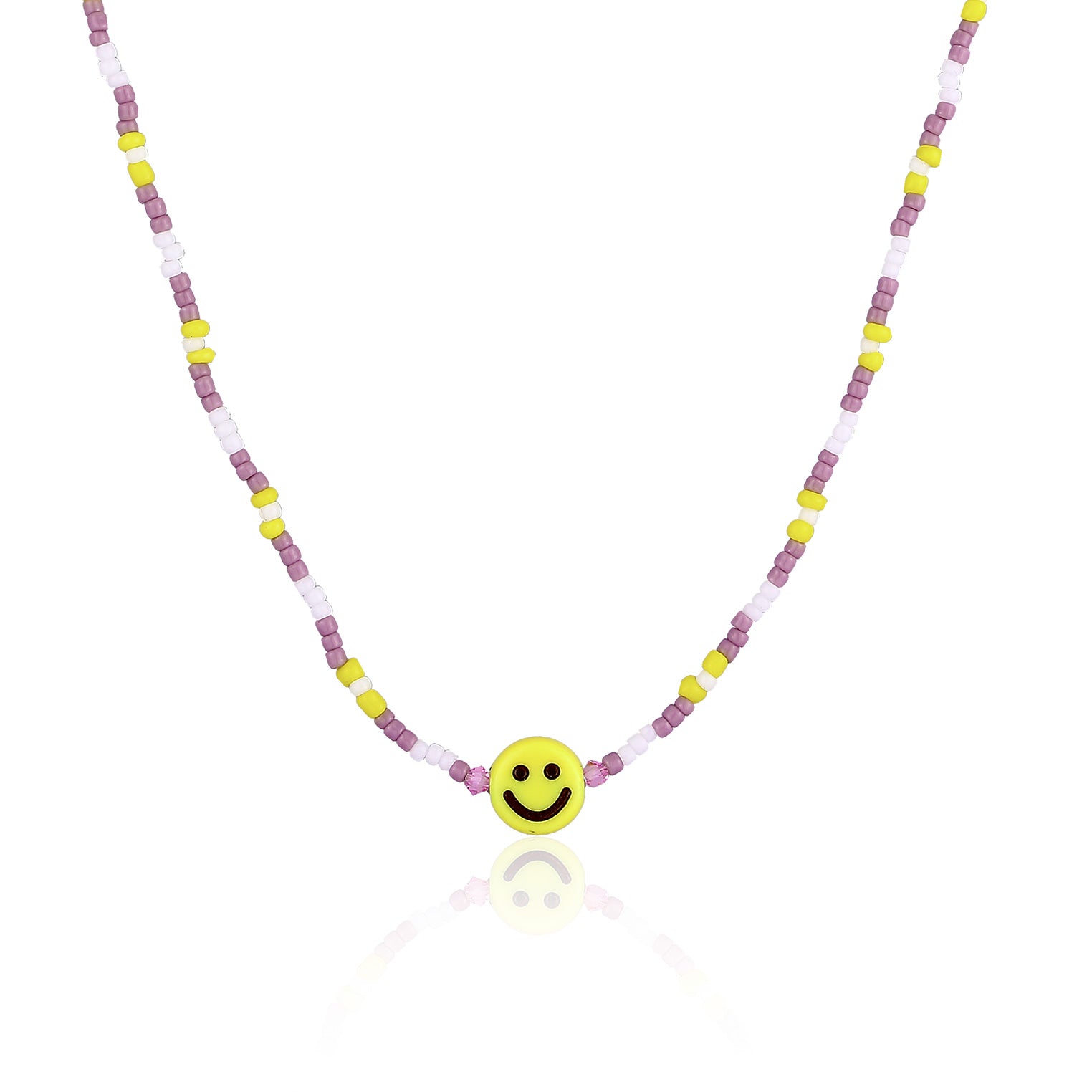 Lila - Elli | Halskette Smiley Beads | 925er Sterling Silber