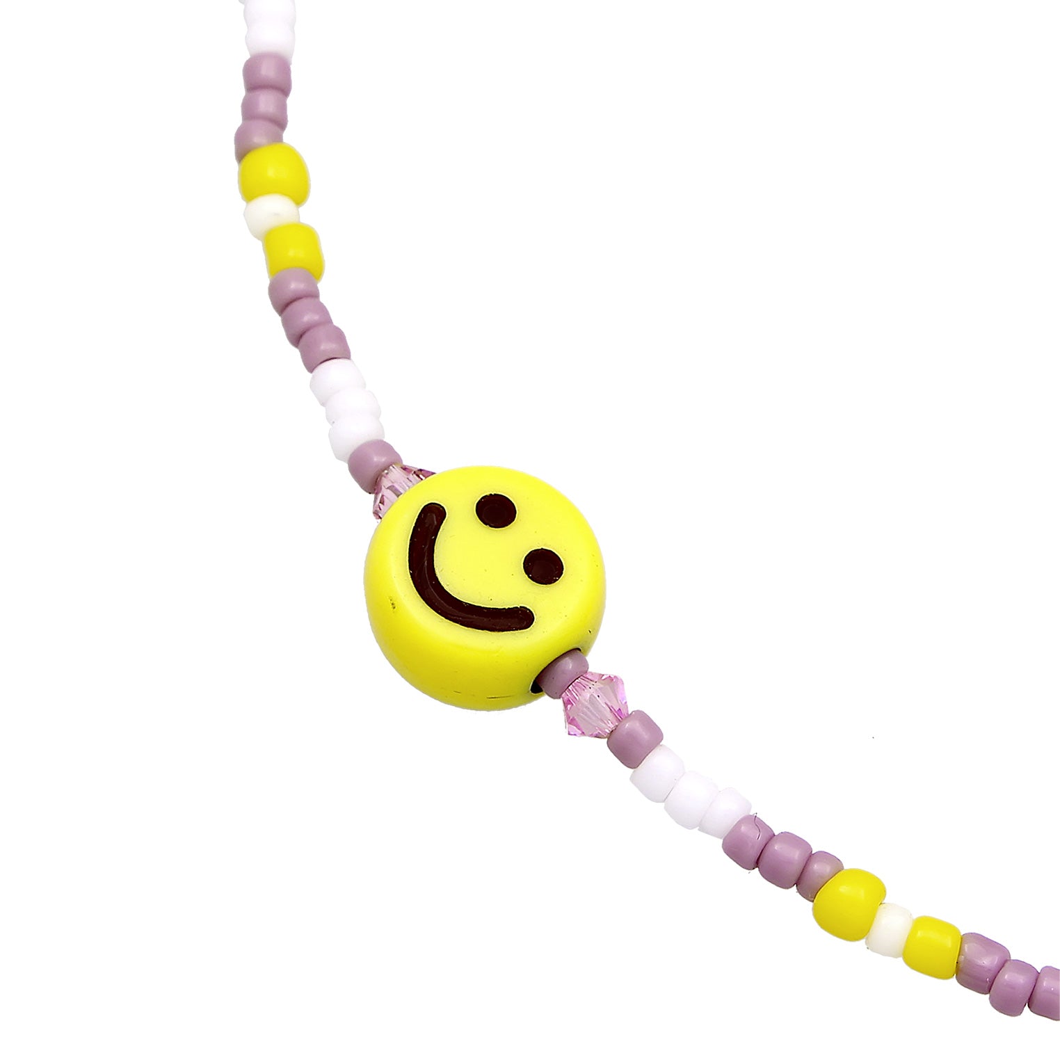 Lila - Elli | Halskette Smile Emoji Beads | 925er Sterling Silber