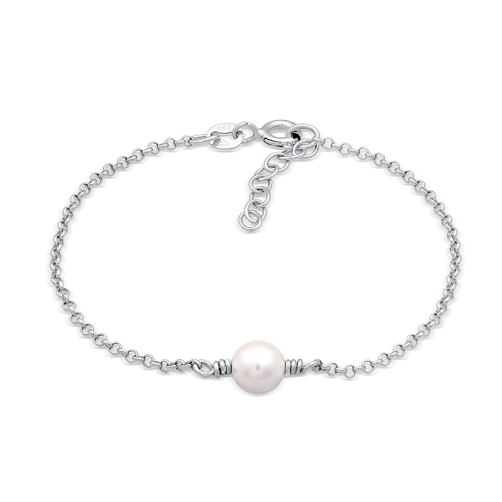 Silber - Elli | Armband Perle | Muschelkernperle | 925er Sterling Silber