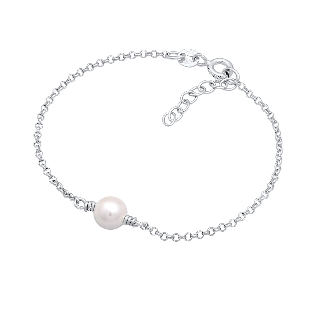 Silber - Elli | Armband Perle | Muschelkernperle | 925er Sterling Silber