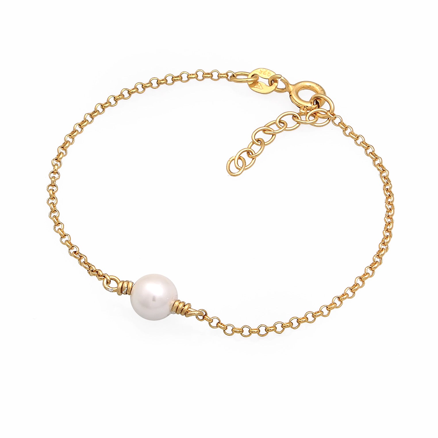 Gold - Elli | Armband Perle | Muschelkernperle | 925er Sterling Silber