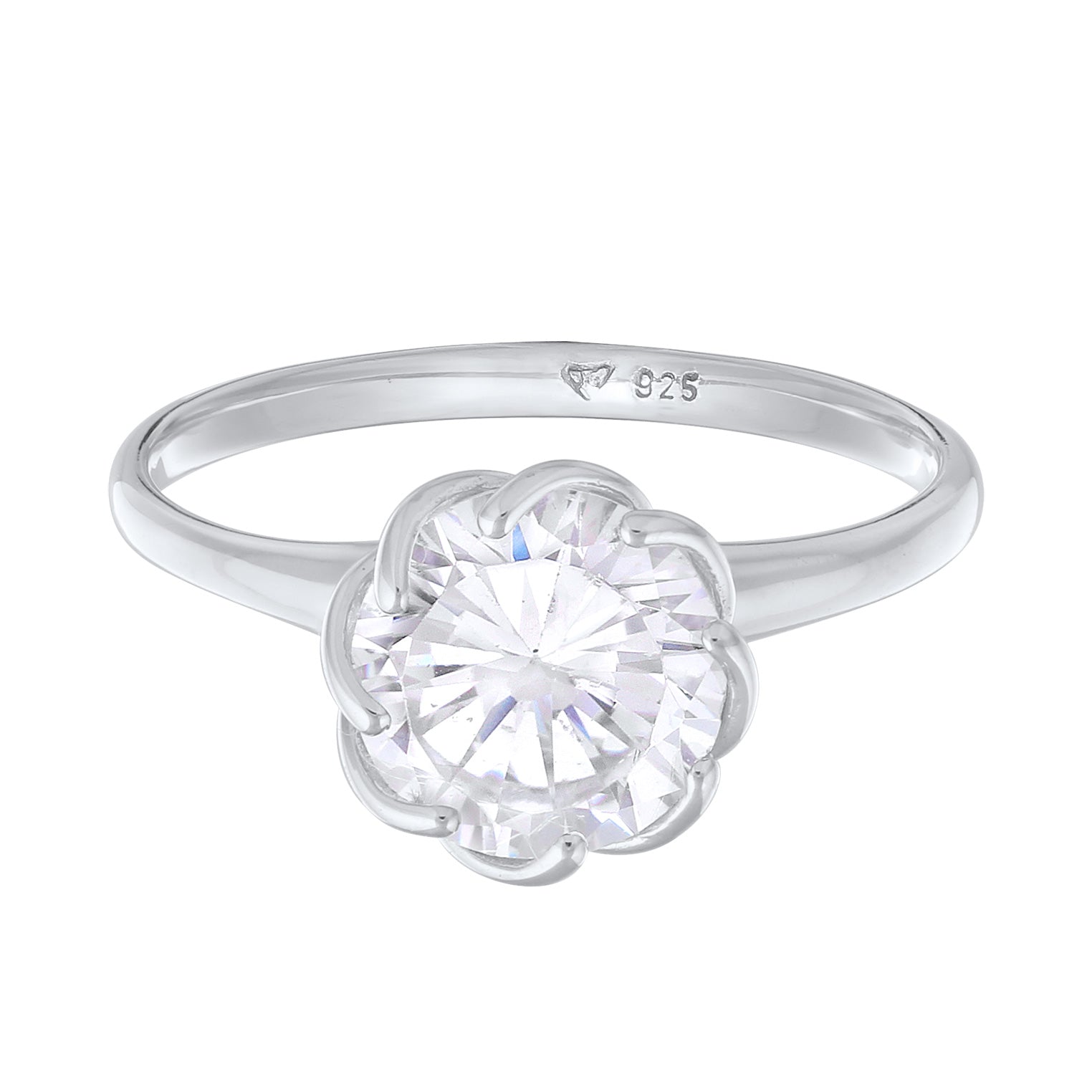 Engagement ring solitaire | Zirconia (White) – Elli Jewelry | Silberringe