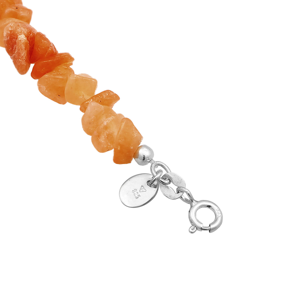 Silber - Elli PREMIUM | Halskette Splitter | Aventurin (Rot-Braun) | 925 Sterling Silber