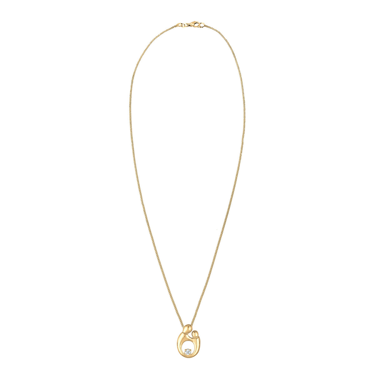 Gold - Elli DIAMONDS | Halskette Mutter Kind | Diamant (Weiß, 0,03 ct) | 925er Sterling Silber