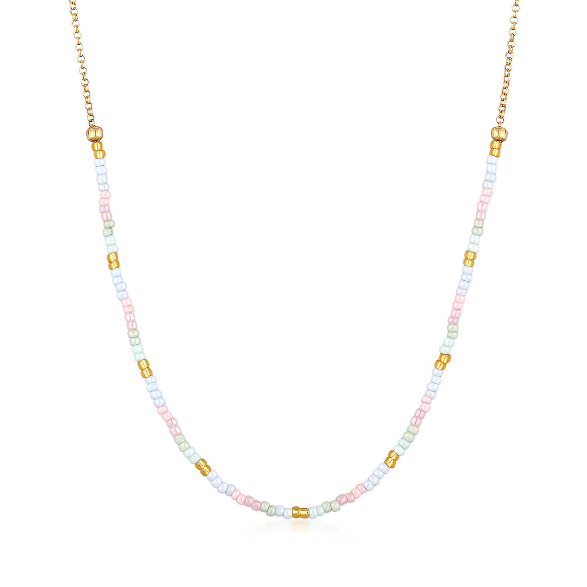 Gold - Elli | Halskette Kugeln Beads | 925er Sterling Silber Vergoldet