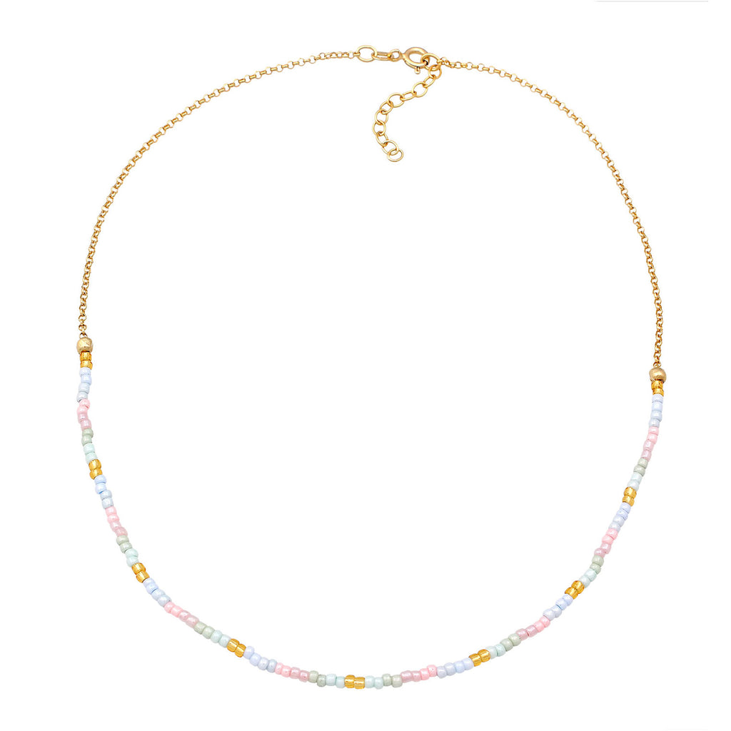 Gold - Elli | Halskette Kugeln Beads | 925er Sterling Silber Vergoldet