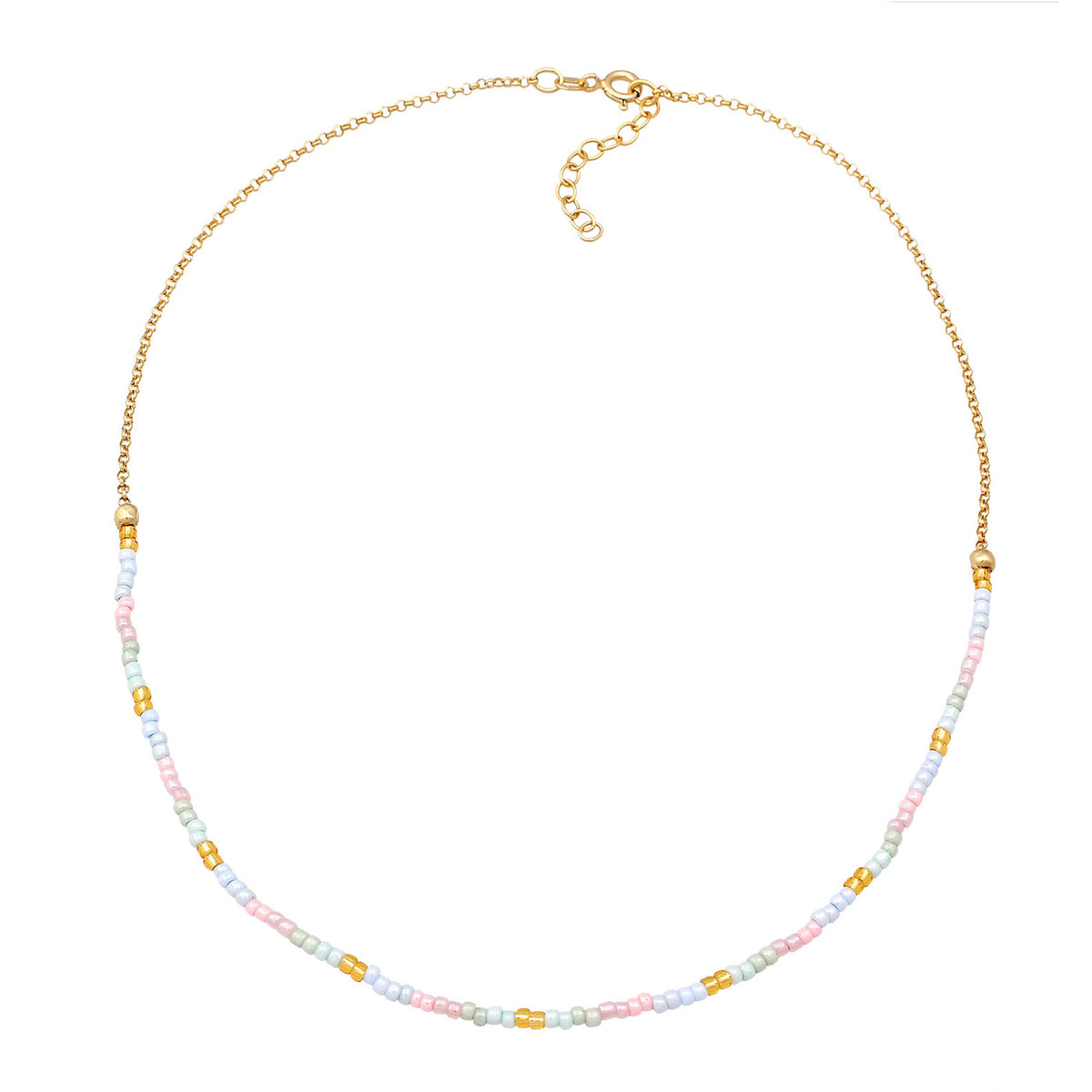 Gold - Elli | Halskette Kugeln Beads | 925er Sterling Silber Vergoldet