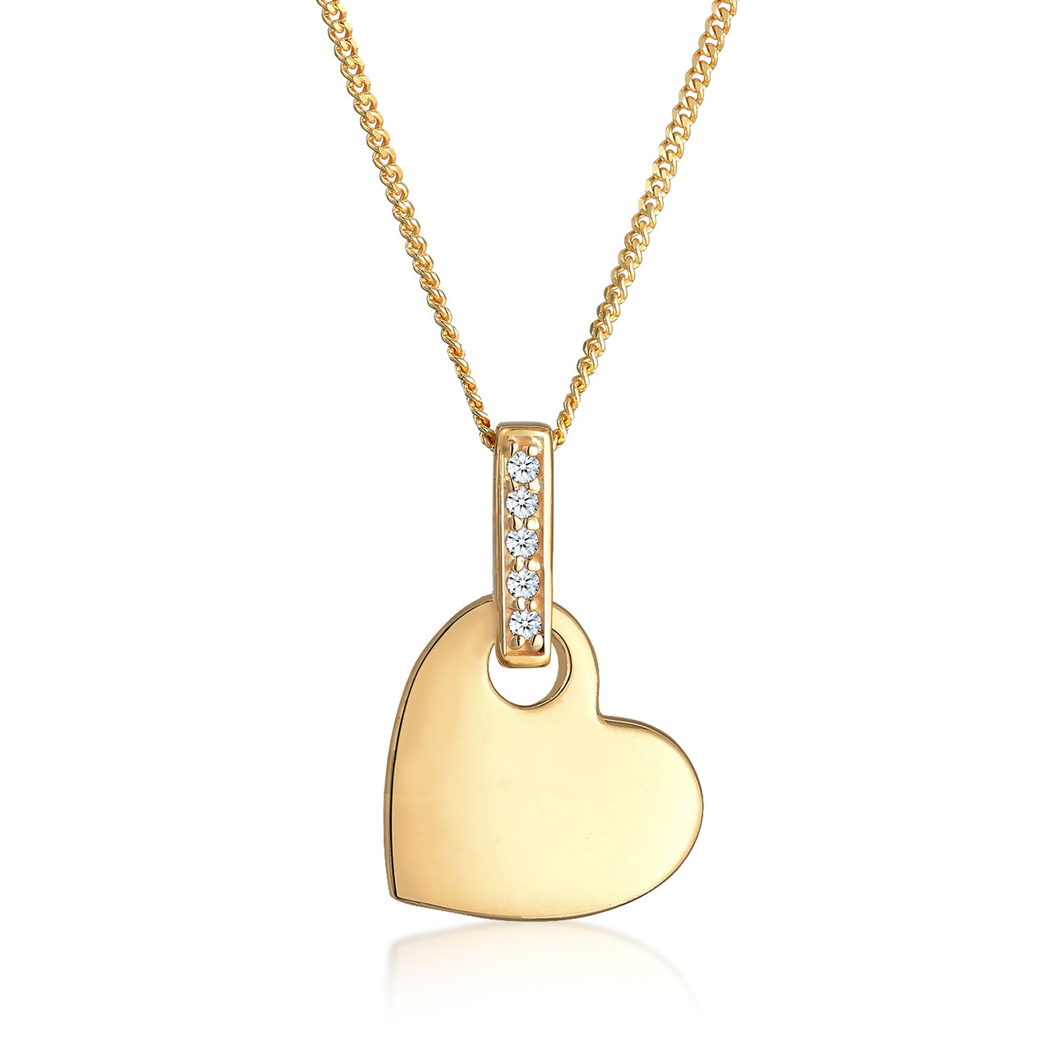 Gold - Elli DIAMONDS | Herz Liebe Diamant (0.025 ct.) 925 Silber