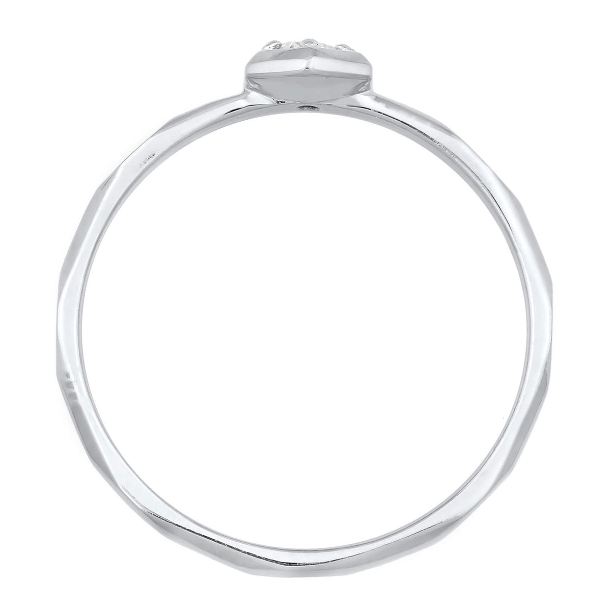 Silber - Elli | Solitär-Ring Geo | Zirkonia (Weiß) | 925er Sterling Silber