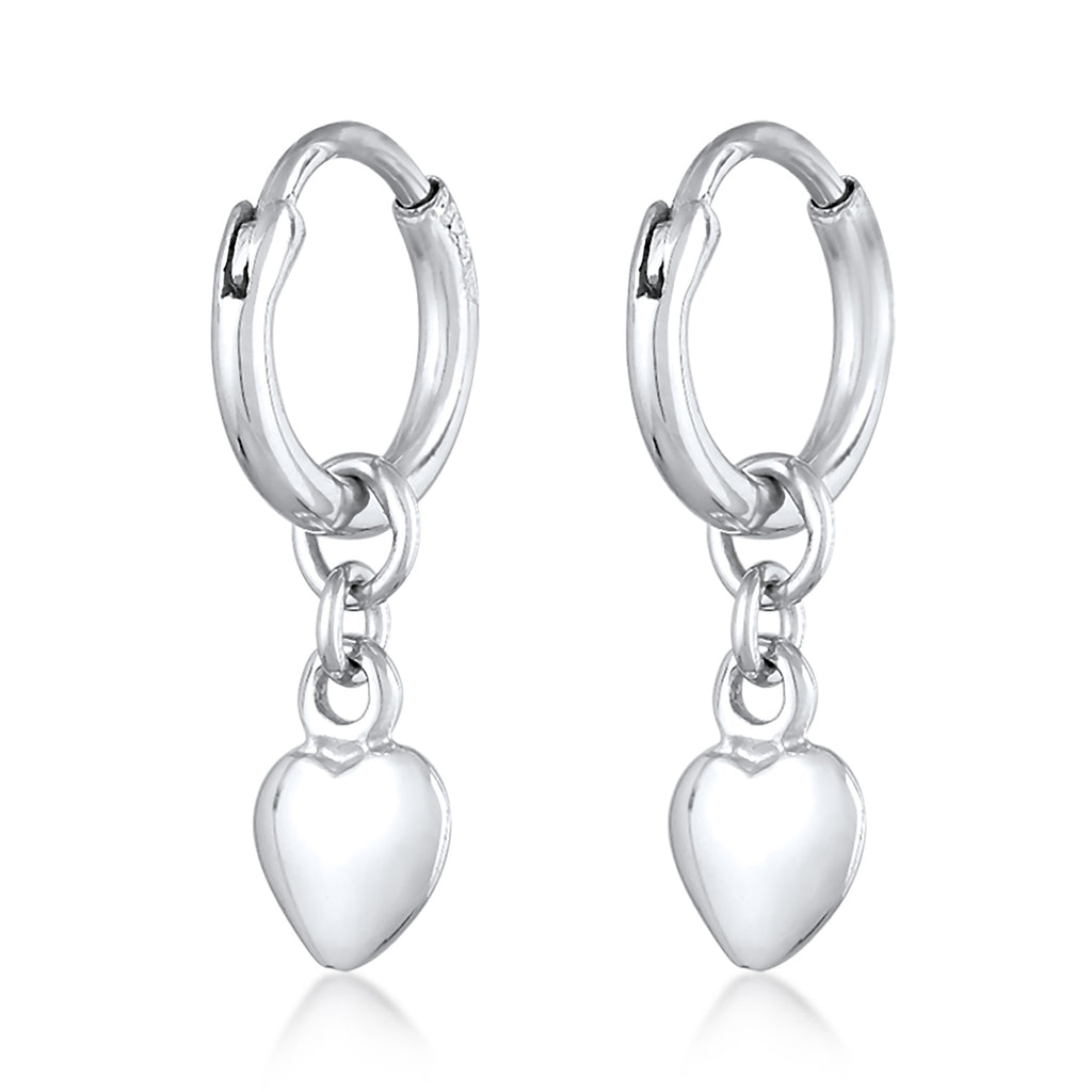Silber - Elli | Creolen Herz | 925er Sterling Silber Vergoldet