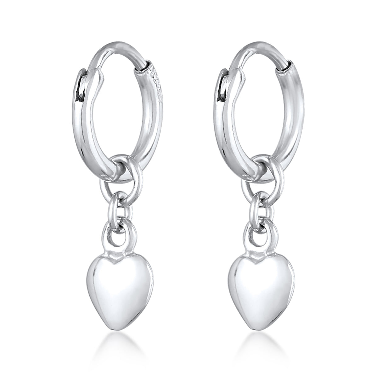 Silber - Elli | Creolen Herz | 925er Sterling Silber Vergoldet