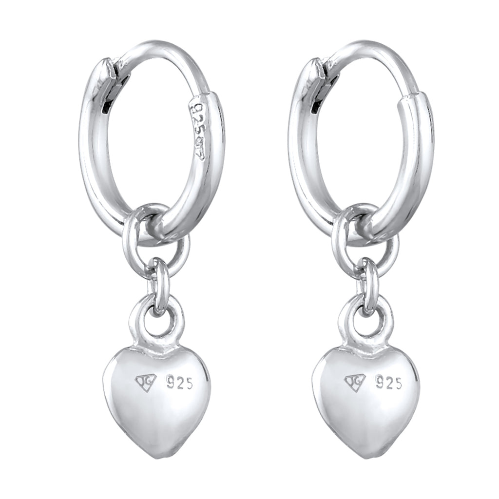 Silber - Elli | Creolen Herz | 925er Sterling Silber Vergoldet