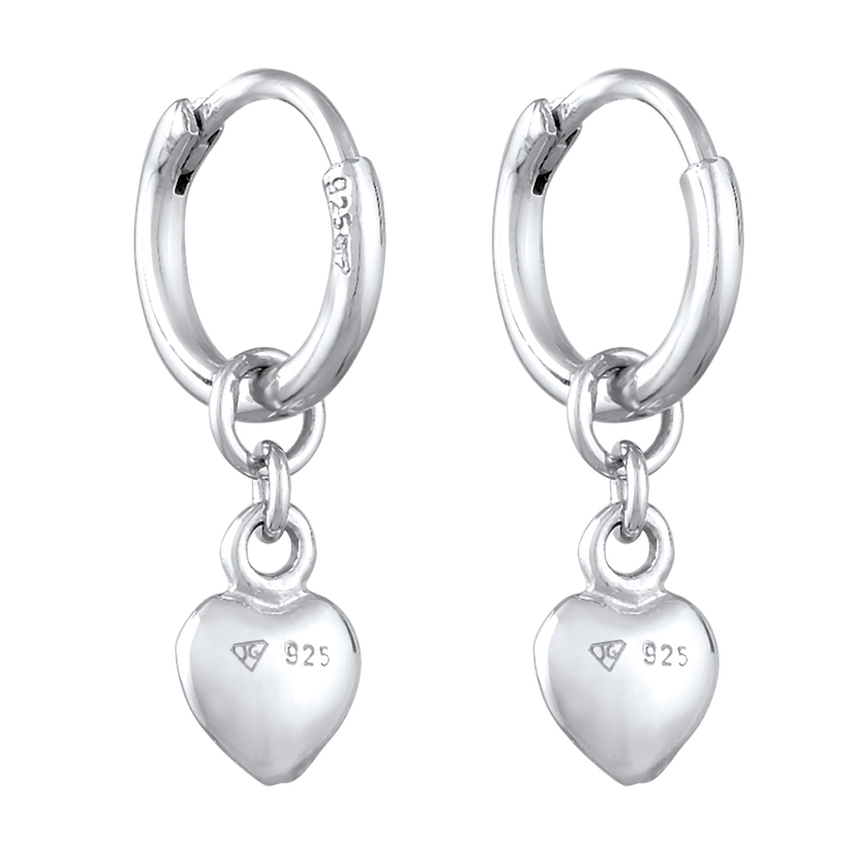 Silber - Elli | Creolen Herz | 925er Sterling Silber Vergoldet