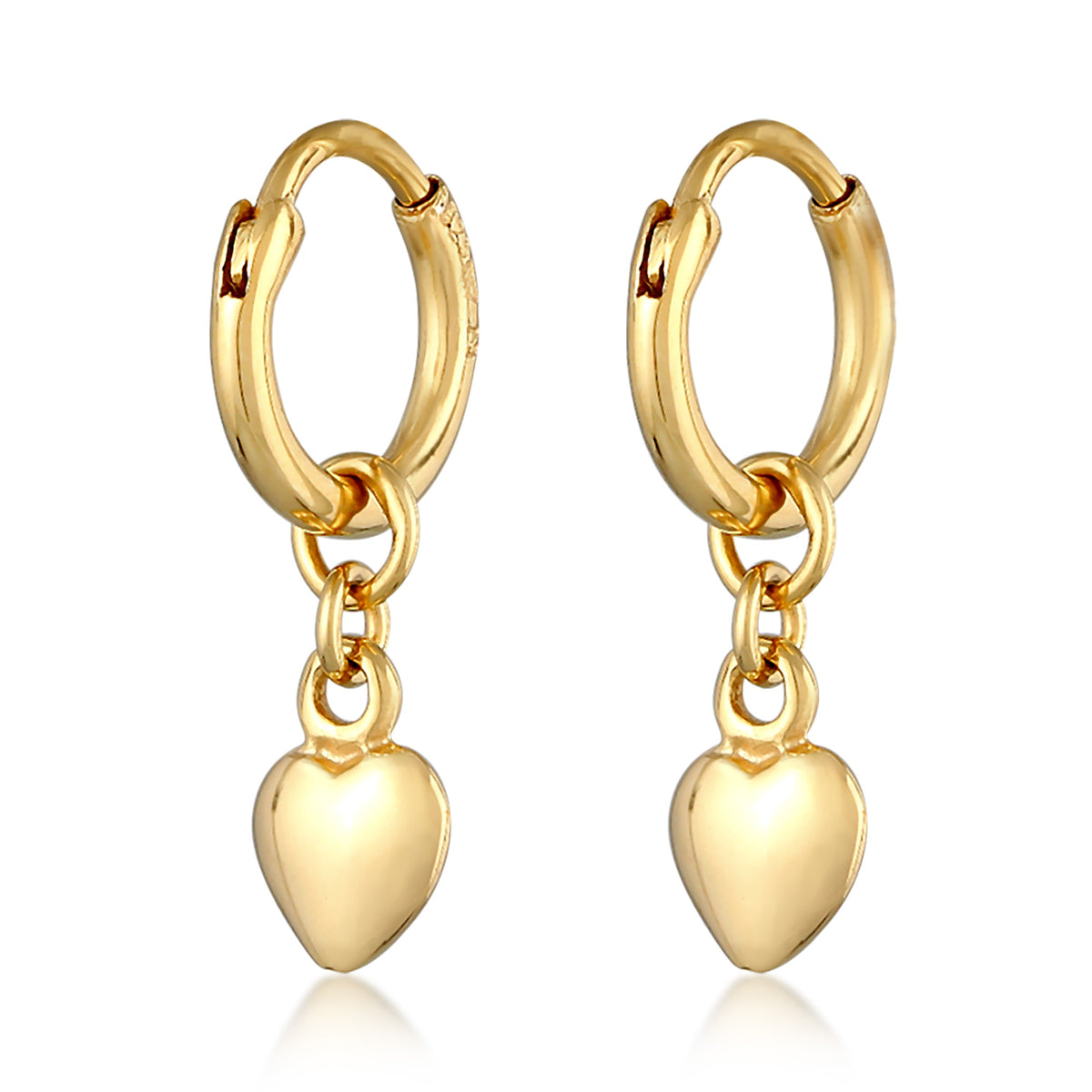Gold - Elli | Creolen Herz | 925er Sterling Silber