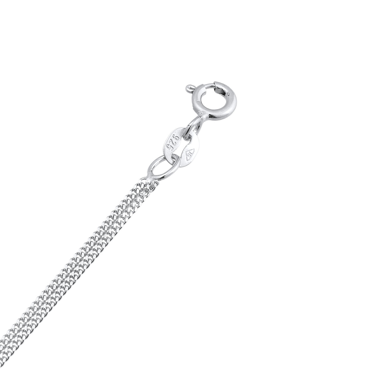Silber - Elli | Layer-Halskette Stern Halbmond | Mit Kristallen von Swarovski® (Weiß) | 925er Sterling Silber