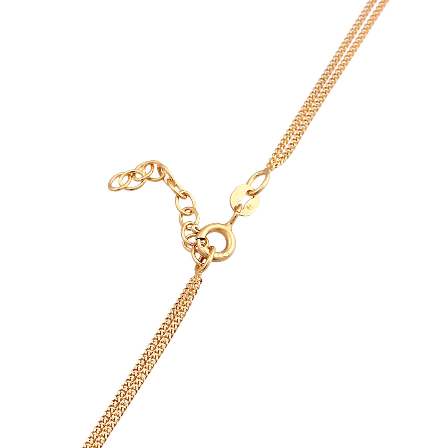 Gold - Elli | Layer-Halskette Stern Halbmond | Mit Kristallen von Swarovski® (Weiß) | 925er Sterling Silber