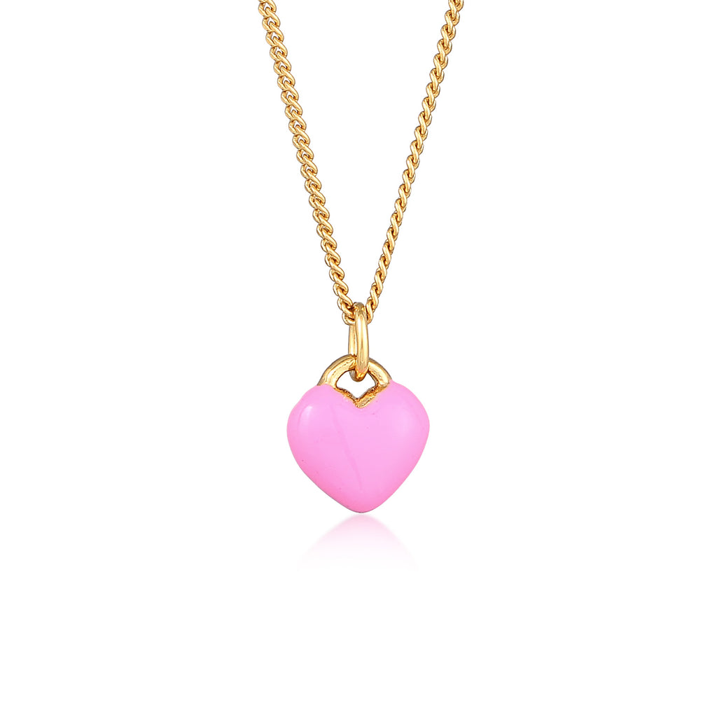 Gold - Elli | Halskette Herz | Emaille | 925er Sterling Silber Vergoldet