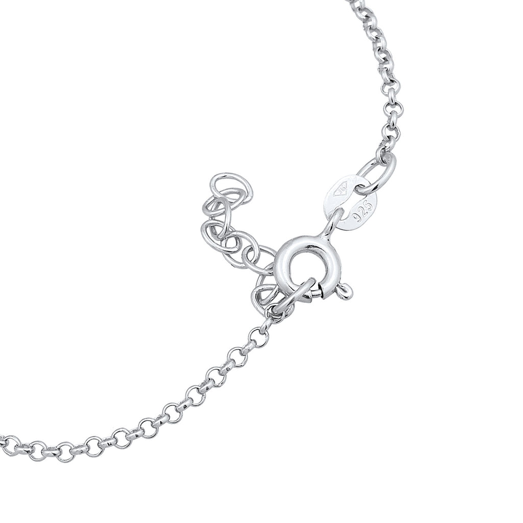 Silber - Elli | Armband Mond Stern | Kristall (Weiß) | 925er Sterling Silber Vergoldet