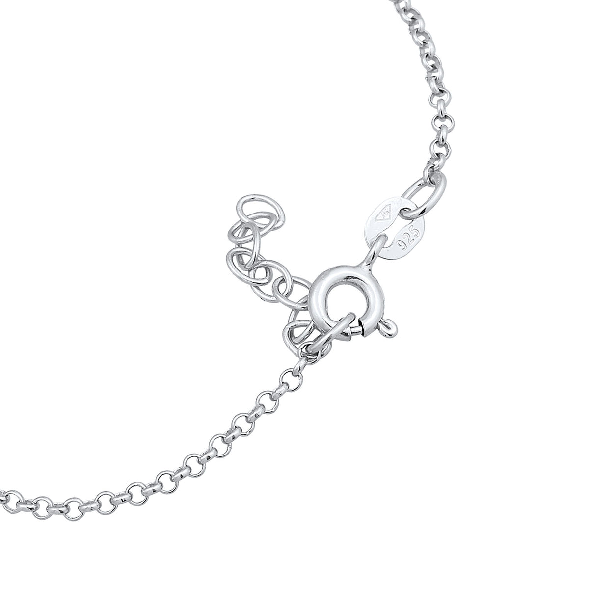 Silber - Elli | Armband Mond Stern | Kristall (Weiß) | 925er Sterling Silber Vergoldet