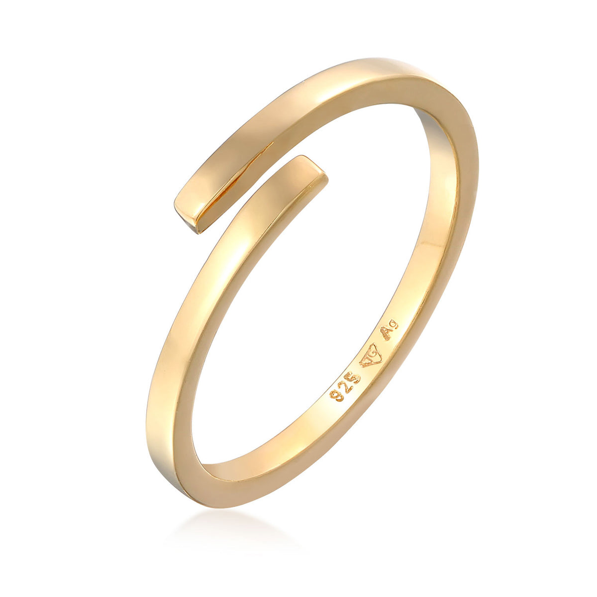 Gold - Elli | Wickelring Offen | 925er Sterling Silber vergoldet