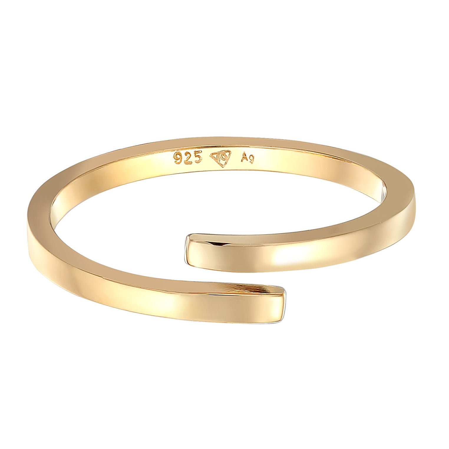 Gold - Elli | Wickelring Offen | 925er Sterling Silber vergoldet