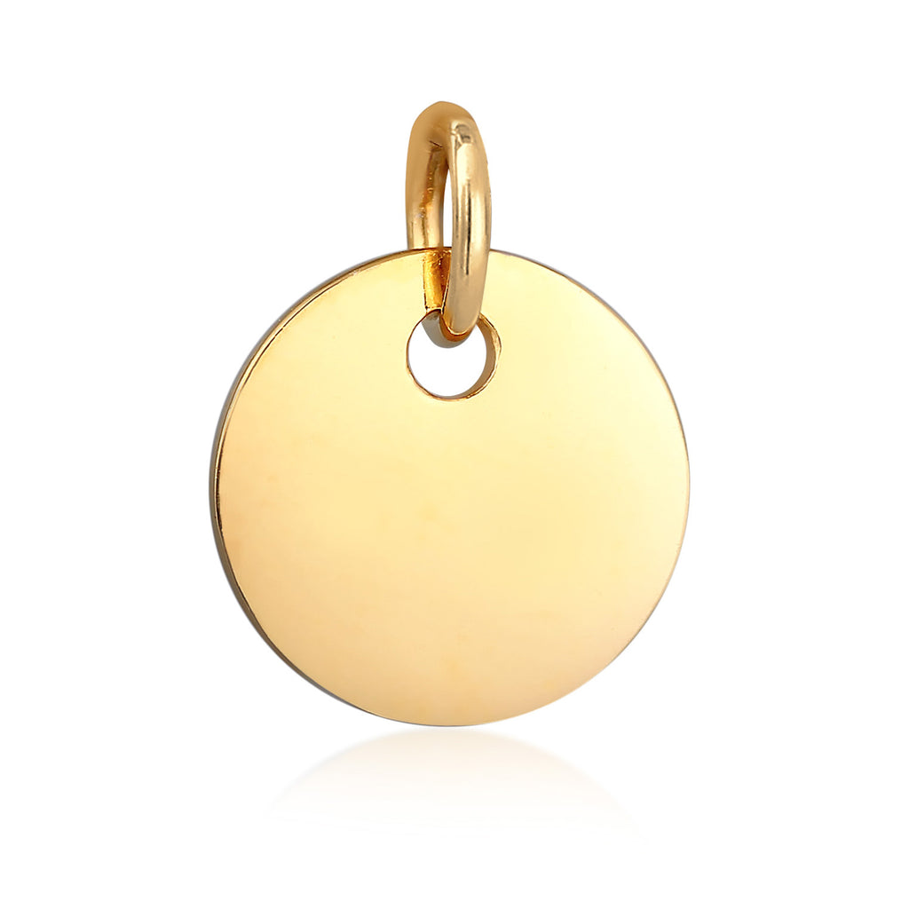 Gold - Elli PREMIUM | Anhänger Plättchen | 585er Gelbgold