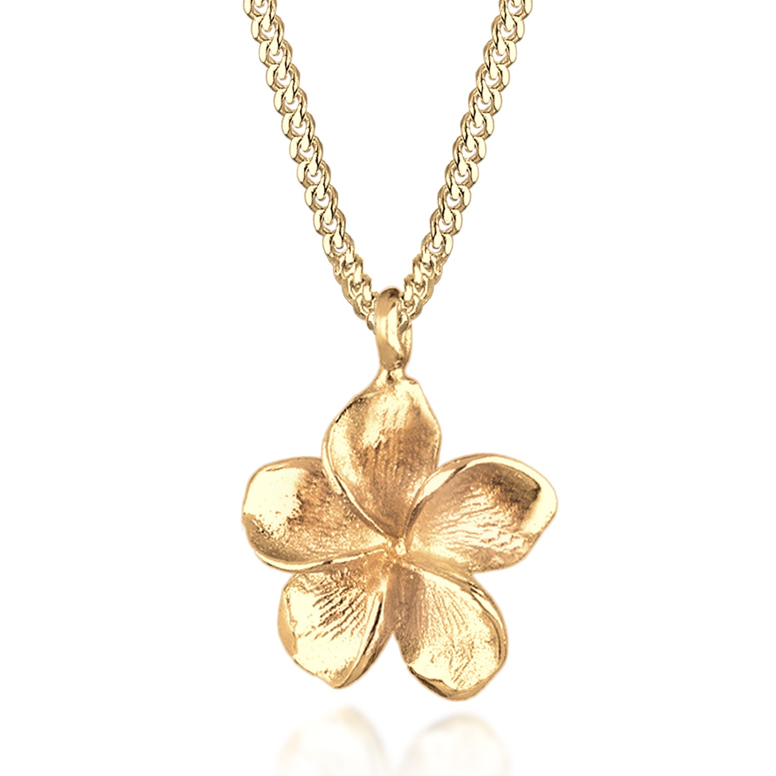 Gold - Elli | Halskette Frangipani Blüte | 925 Sterling Silber Vergoldet