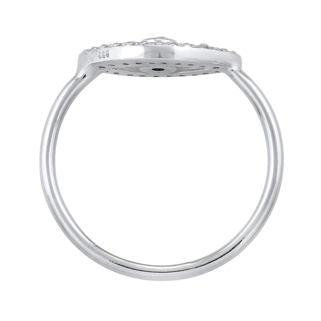 Silber - Elli | Ring Evil Eye | Kristall (Weiß) | 925er Sterling Silber