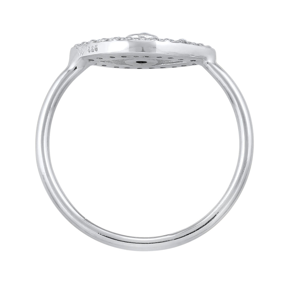 Silber - Elli | Ring Evil Eye | Kristall (Weiß) | 925er Sterling Silber