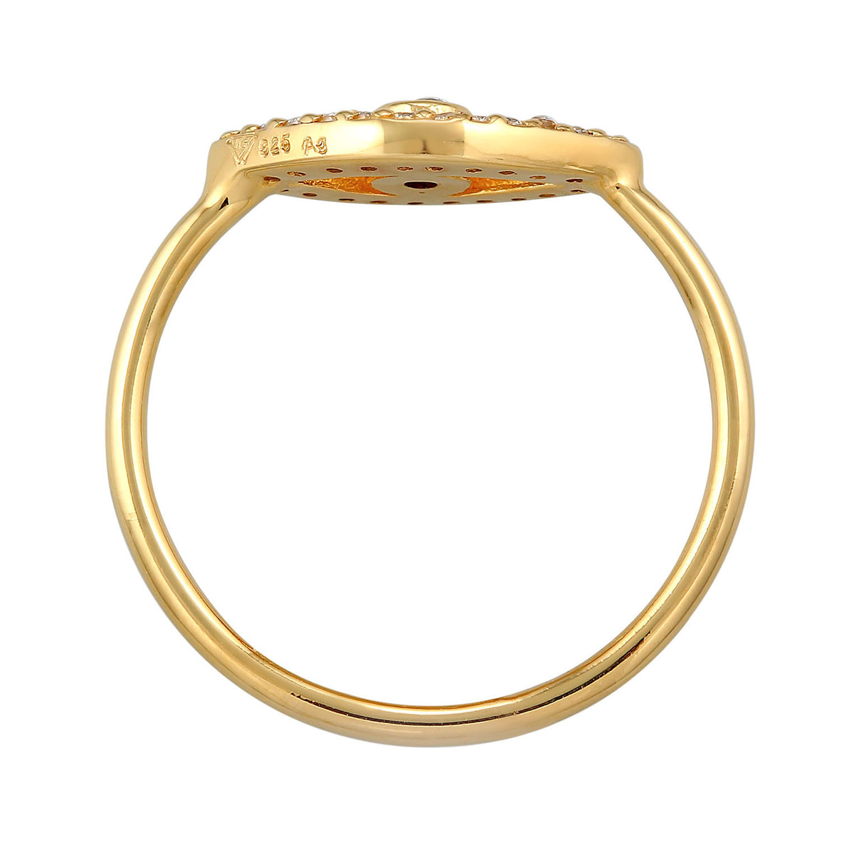 Gold - Elli | Ring Evil Eye | Kristall (Weiß) | 925er Sterling Silber