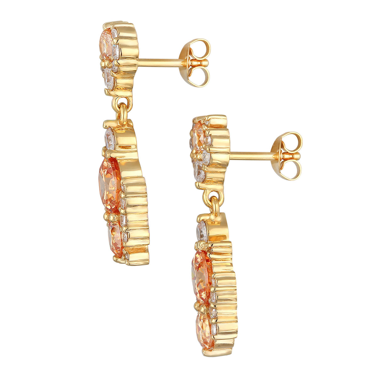 Gold - Elli PREMIUM | Ohrhänger Statement | Zirkonia (Weiß) | 925er Sterling Silber