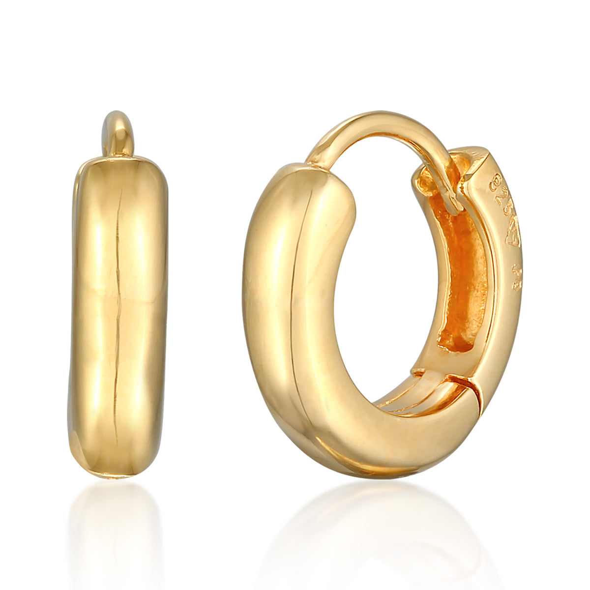 Gold - Elli | Creolen Scharnier Basic | 925er Sterling Silber