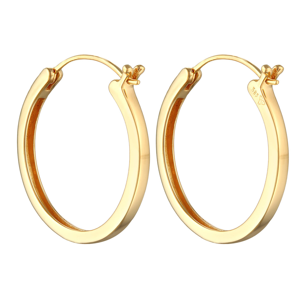 Gold - Elli PREMIUM | Creolen Klassisch | 585er Gelbgold