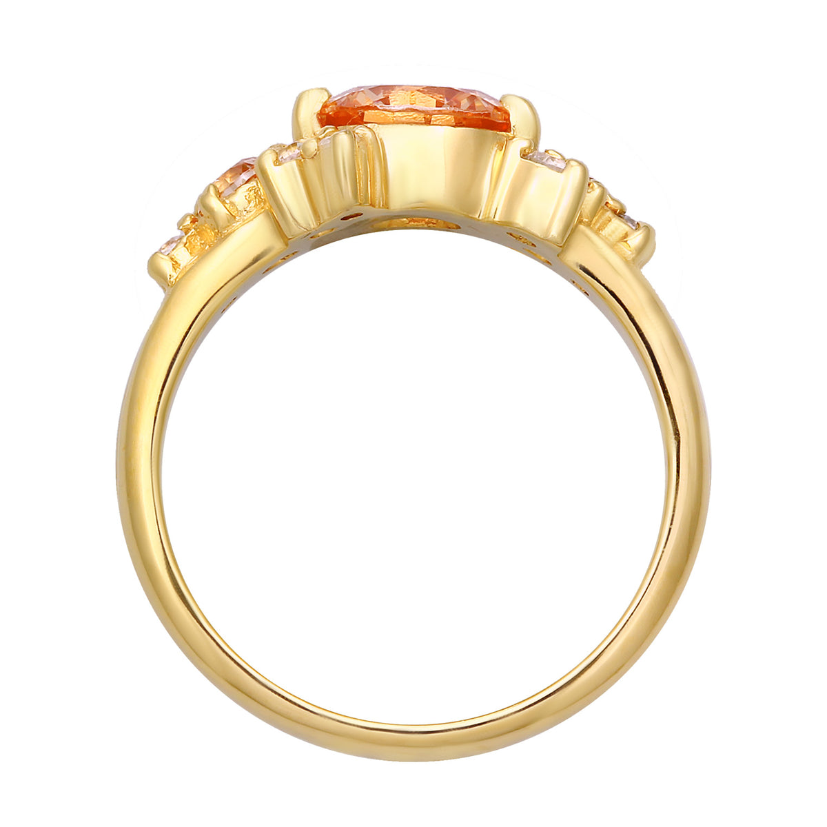 Gold - Elli PREMIUM | Cocktailring Statement | Zirkonia (gold) | 925er Sterling Silber