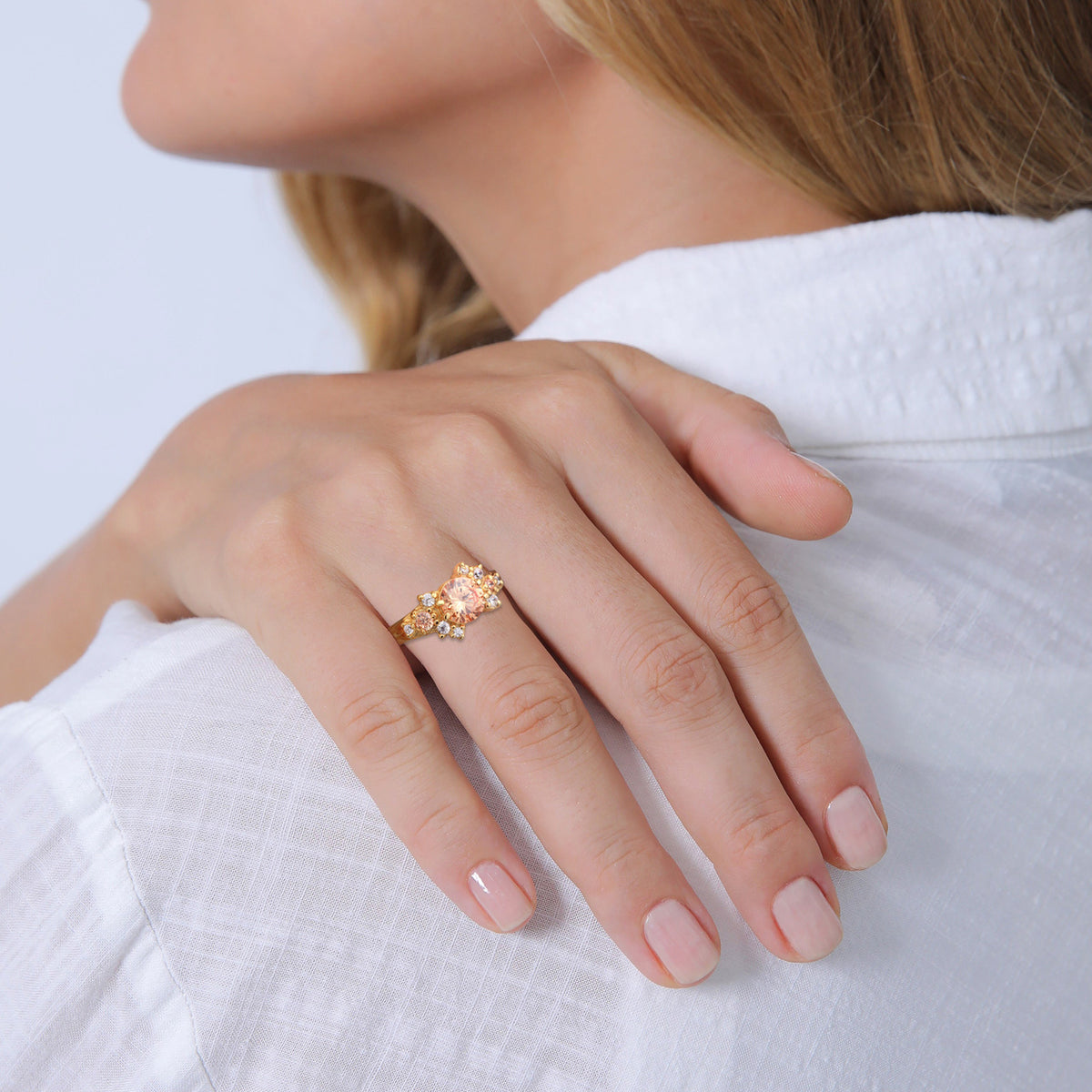 Gold - Elli PREMIUM | Cocktailring Statement | Zirkonia (gold) | 925er Sterling Silber