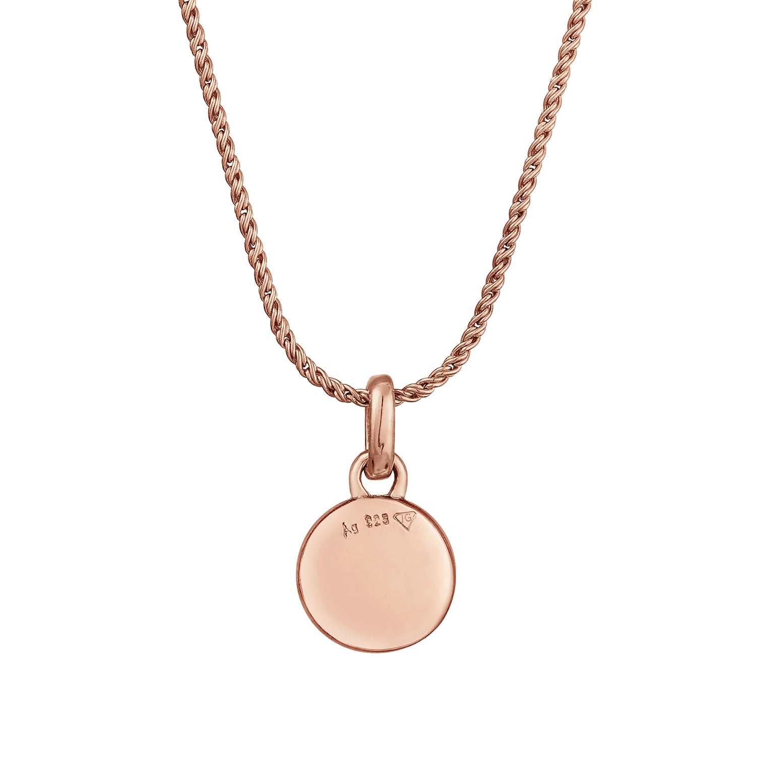 Roségold - Elli | Kordel-Halskette Solitär Anhänger | Mit Kristallen von Swarovski® (Weiß) | 925er Sterling Silber