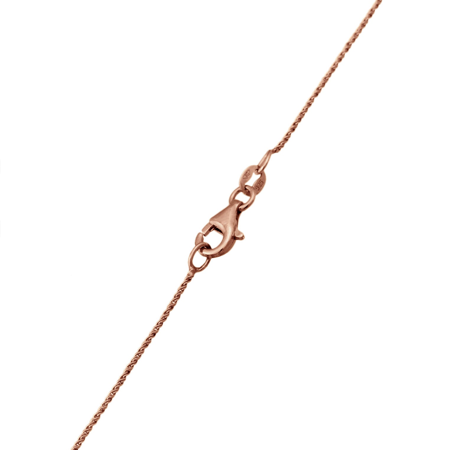 Roségold - Elli | Kordel-Halskette Solitär Anhänger | Mit Kristallen von Swarovski® (Weiß) | 925er Sterling Silber